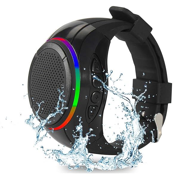 Frewico X10 Wearable Portable Waterproof Bluetooth Speaker Watch Clip Speaker with MP3 Player, Handsfree Calls, LED for Working Running Workout(Black)