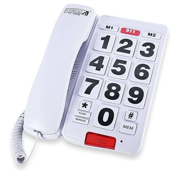 Future Call FC-8888: Best Big Button Phone for Seniors | Easy-to-Use for Visually & Hearing Impaired