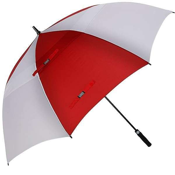 G4Free 54-Inch Windproof Golf Umbrella - Extra Large, Waterproof, Vented Canopy for Men (Red/White)