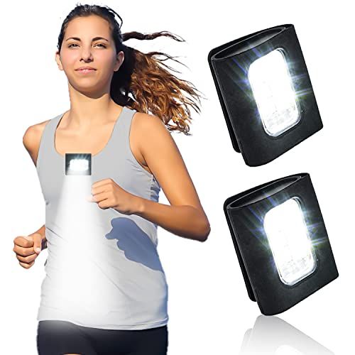 GOANDO Running Lights 2 Pack: High Visibility LED Safety Gear for Night Jogging & Walking with USB Charging & Magnetic Clip