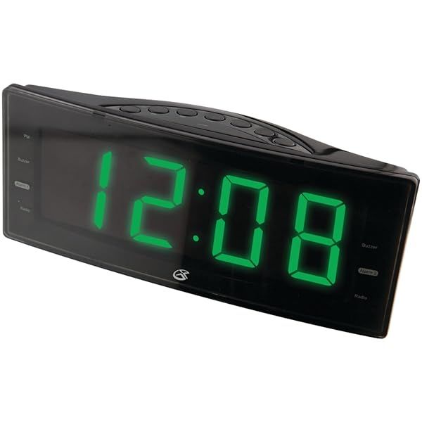 GPX C353B AM/FM Clock Radio with Dual Alarms & LED Display - Sleek Black Design