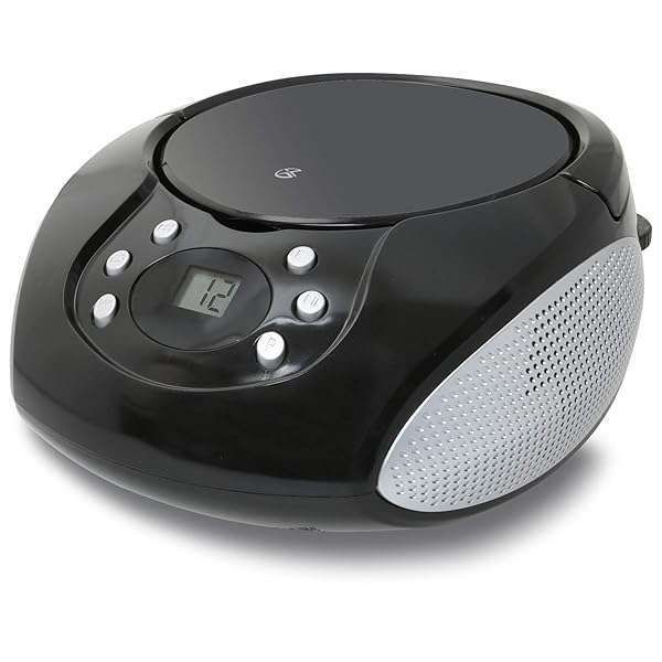 GPX Portable CD Boombox with AM/FM Radio & MP3 Line In - Black | Top-Loading Music Player