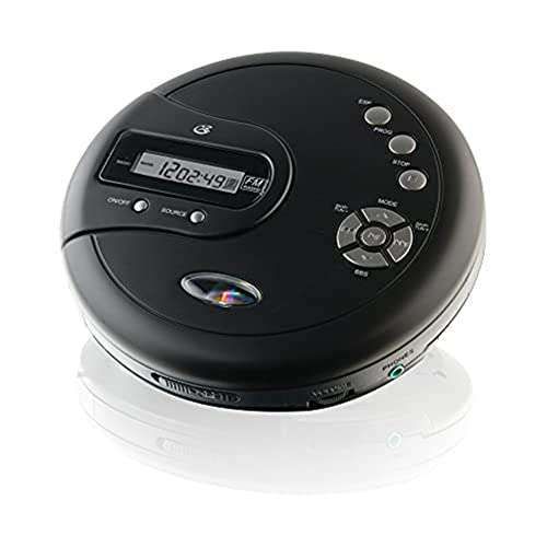 GPX PC332B Portable CD Player: Anti-Skip, FM Radio & Stereo Earbuds - Black