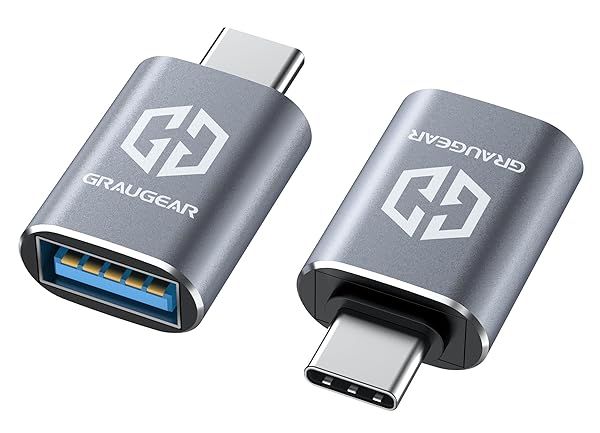 GRAUGEAR USB C to USB Adapter Pack of 2 - 10Gbps Fast Data Transfer for PC, MacBook, iPhone & More