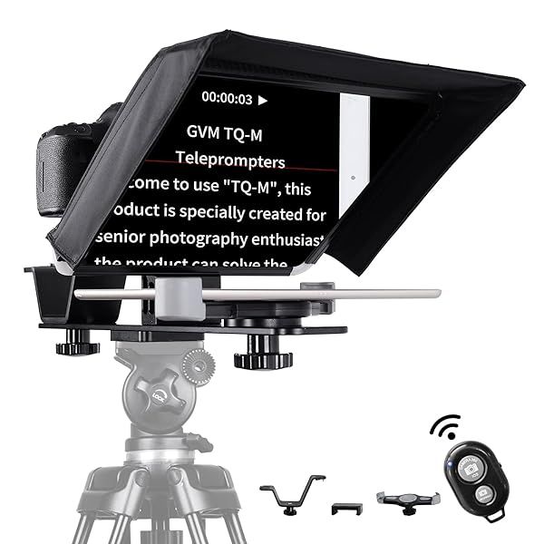 " GVM 10.5" Teleprompter Kit for iPad, Smartphone & DSLR - Portable, Remote Control & Ultra HD Lens"
