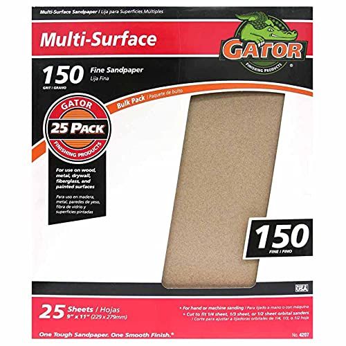 Buy Gator 9x11 Multi-Surface Sanding Sheets 150 Grit - 25 Pack for Smooth Finishes