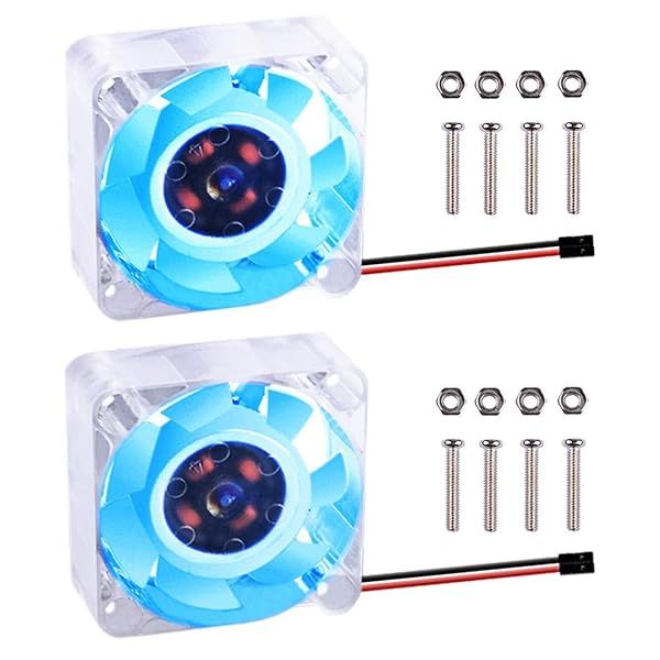 GeeekPi 2pcs Quiet Cooling Fan for Raspberry Pi 4 & 3B+/3B/2B - 40x40x10mm Brushless DC Fan