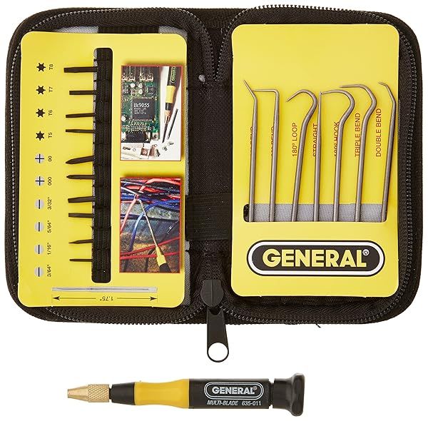 General Tools Pick and Screwdriver Set #63517 with Pouch - Versatile Tool Kit for DIY Projects