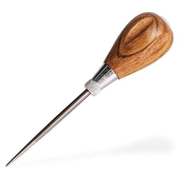 General Tools Scratch Awl with Hardwood Handle - Perfect for Scribing, Layout, and Wood Piercing