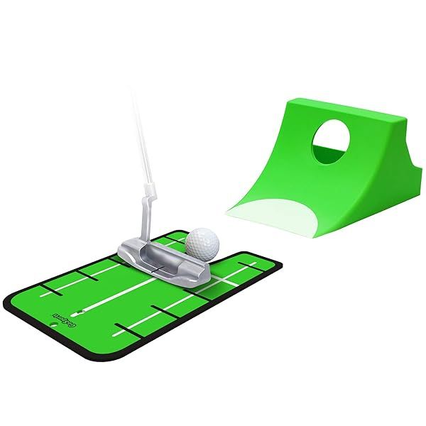 GoSports Puttster Golf Trainer: Indoor/Outdoor Alignment Aid with Cup Ramp Return System