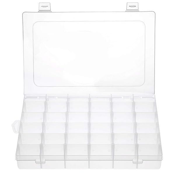 Gospire 36-Grid Clear Plastic Jewelry Box Organizer with Removable Dividers - Perfect Storage Solution