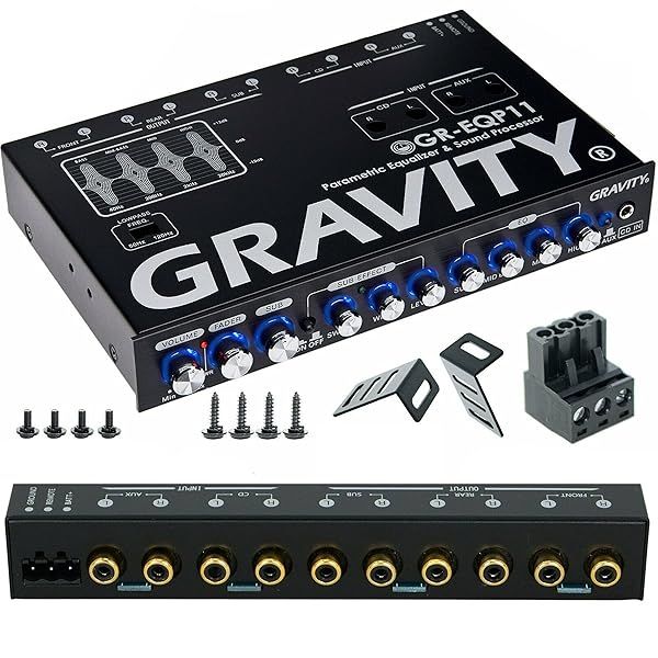 Gravity GR-EQP11 Digital Bass Machine: 4-Way Car Equalizer with Night Illumination & Sub Output