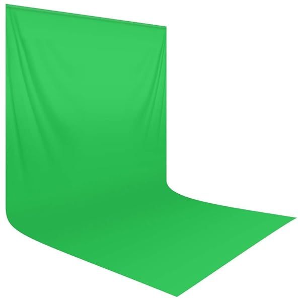 HEMMOTOP 10x20 ft Green Screen Backdrop for Photography & Live Streaming - Seamless Chromakey Cloth
