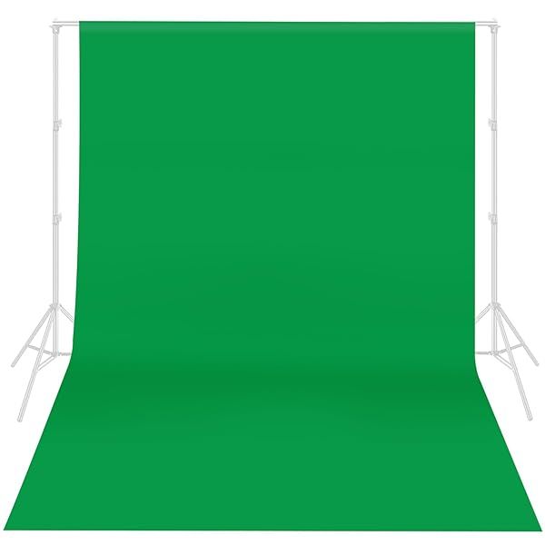 HEMMOTOP 6x9 ft Green Screen Backdrop for Streaming & Photography - Seamless Polyester Fabric