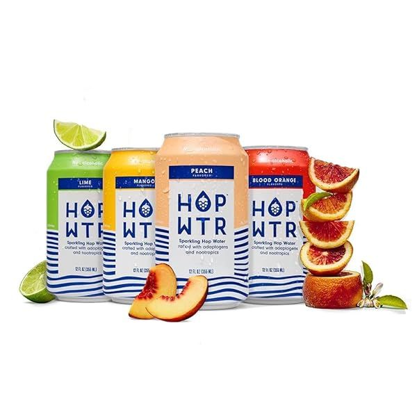 Shop HOP WTR Sparkling Hop Water Variety Pack - Sugar Free, Low Carb Non-Alcoholic Drinks with Adaptogens & Nootropics - 12 Cans