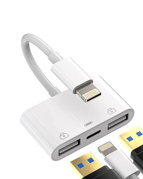 HOYULLI USB A Adapter for iPhone & iPad: Lightning OTG Connector for Charging & Data Transfer with Camera, Keyboard, Mouse Support