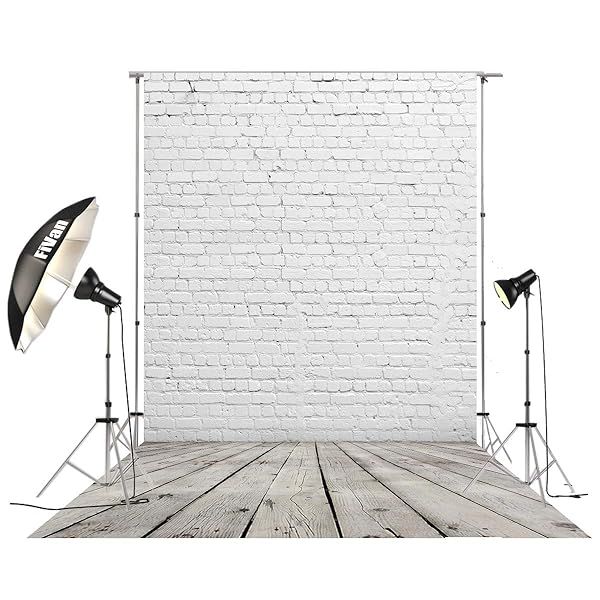 HUAYI 5'x10' Vinyl Backdrop for Photo Studio - Brick & Wood Floor Design for DIY Home Decor & Food Photography