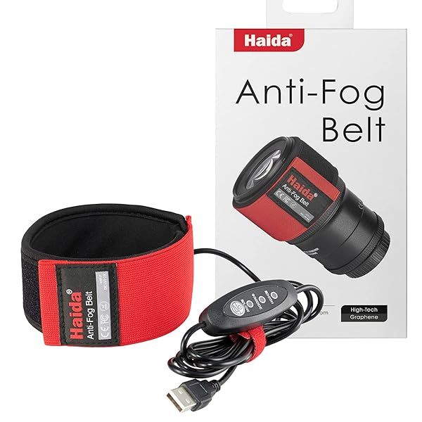 Haida HD4635 Lens Heater: USB Anti-Fog Belt with 3 Heat Settings for Clear Photography
