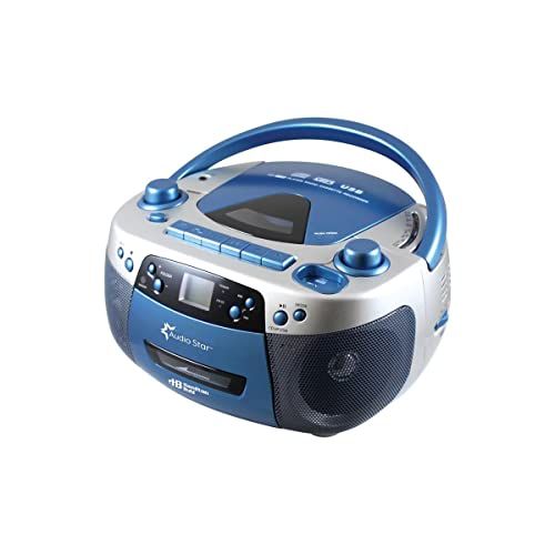 HamiltonBuhl 5050ULTRA Educational Boombox: CD Player & Recorder in Blue - Perfect for Home Use (12x9x6 inches)