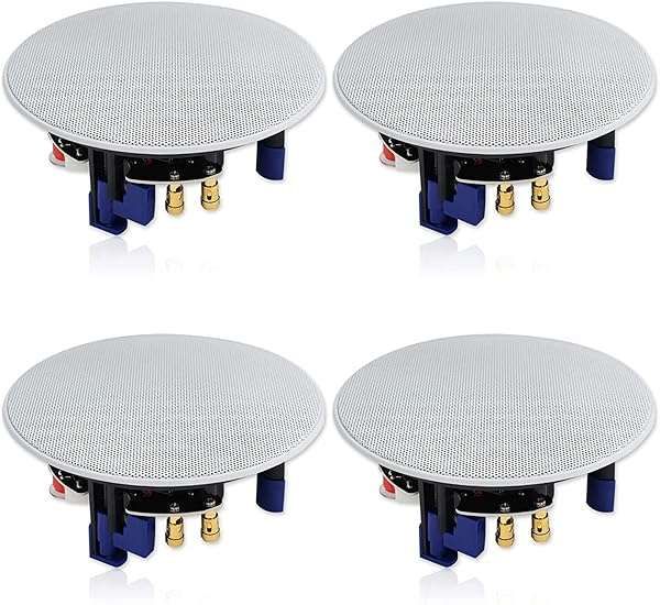 "Herdio 320W 2-Way Flush Mount Ceiling Speakers - 4" for Bathroom, Kitchen, Living Room & Office - Set of 4"