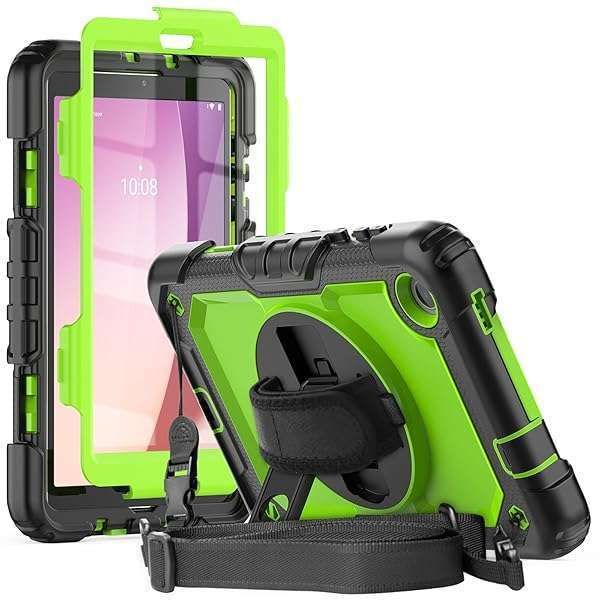 Herize Lenovo M8 4th Gen Case (2023) - Shockproof Cover with Kickstand & Pen Holder | Rugged Green Tablet Protection