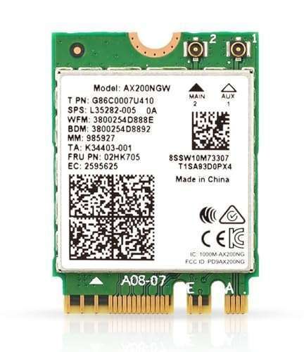 HighZer0 AX200 WiFi 6 Adapter: Dual-Band 802.11ax M.2 Card for PC | 2.4 Gbps, Bluetooth 5.2, Compatible with Intel, AMD, Windows & Linux
