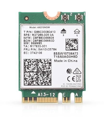 HighZer0 AX210 WiFi 6E Card: Tri-Band 2.4/5/6 GHz, 2.4 Gbps, Bluetooth 5.3 - M.2 WiFi for Intel, AMD, Windows 10/11, Linux