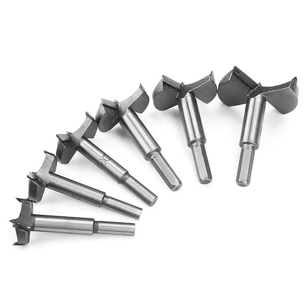 Hilitand Forstner Drill Bits Set - 6pcs High Strength Steel Woodworking Tools for Precision Holes