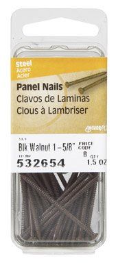 "Buy Hillman 1-5/8" Black Walnut Panel Nails - 1.5 Oz Card for Durable Home Projects"