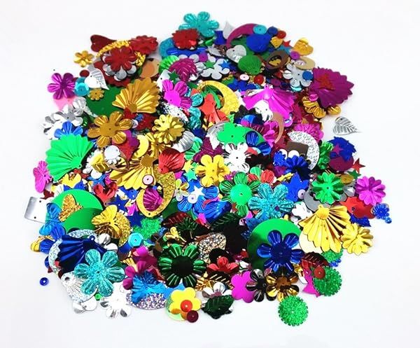 Honbay 100g Mixed Sequins & Spangles - Assorted Craft Supplies in Various Shapes & Colors