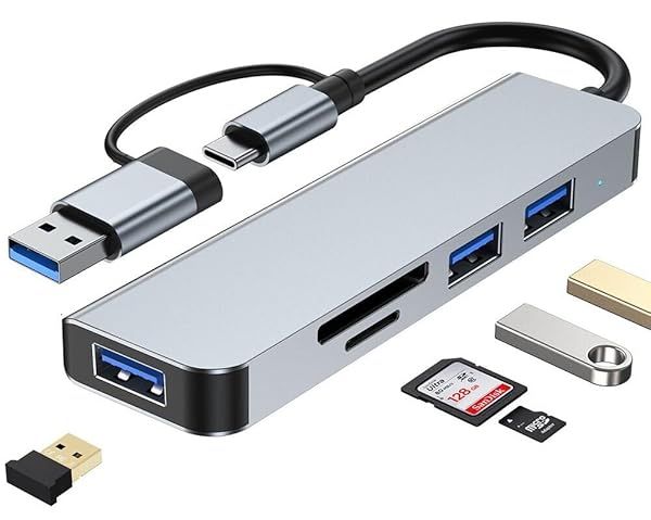 VIENON 5-in-1 USB C Hub with SD Card Reader & 3 USB 3.0 Ports for MacBook, PC, and Tablets