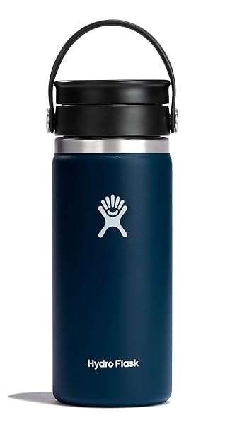 Hydro Flask Wide Mouth 16 Oz with Flex Sip Lid - Insulated Travel Water Bottle & Coffee Tumbler