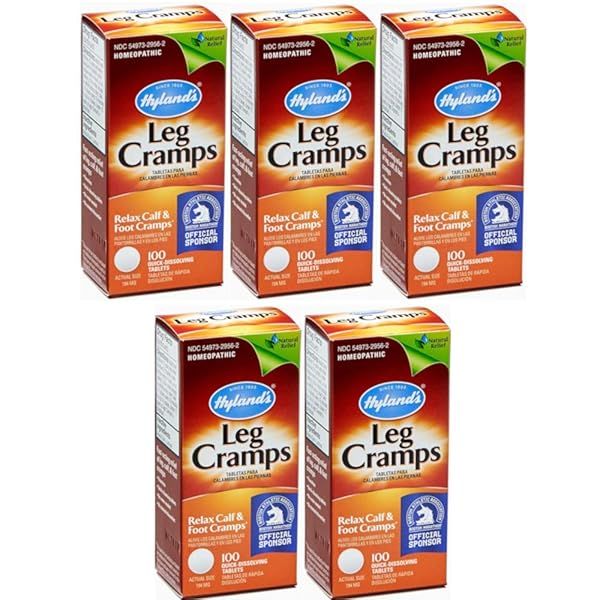 Hyland's Leg Cramps Quick Dissolving Tablets - 5 Value Packs of 100 Tablets for Fast Relief