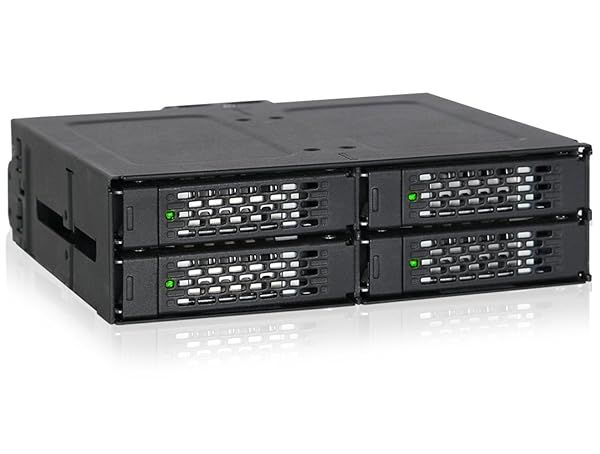 "ICY DOCK ToughArmor MB607SP-B: 4 Bay 2.5" SAS/SATA HDD/SSD Mobile Rack with Fan Control for 5.25" Bay"