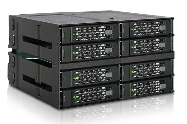 "ICY DOCK ToughArmor MB508SP-B: 8 Bay 2.5" SAS/SATA Hot Swap HDD/SSD Mobile Rack for 5.25" Bay"
