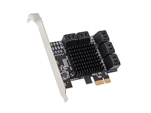 IO CREST 10 Port SATA III PCIe 3.0 x1 Expansion Card JMB582 - Low Profile Bracket (SY-PEX40167) for Enhanced Storage Solutions