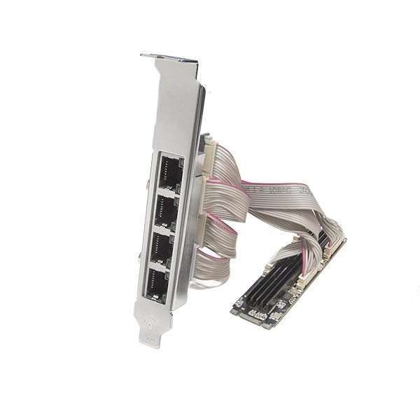 IO CREST 4 Ports Gigabit M.2 M+B Key Ethernet Card SI-PEX24092 - High-Speed Networking Solution