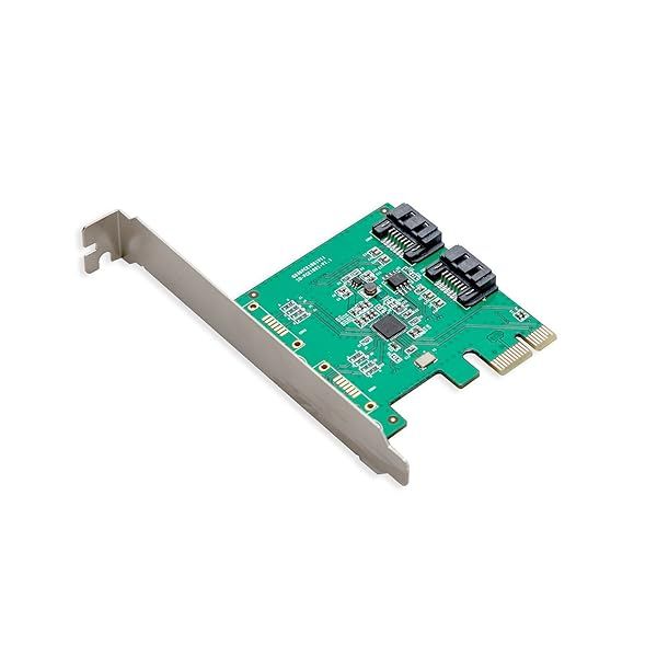IO CREST 2 Port SATA III PCI-e 2.0 x1 Controller Card - Asmedia ASM1061 Non-Raid with Low Profile Bracket SY-PEX40039