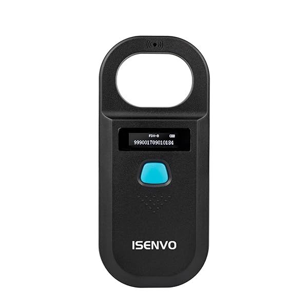 ISENVO Rechargeable Pet Microchip Scanner - 134.2kHz & 125kHz RFID Reader for Dogs, Cats, and Pigs - 15-Digit ID Scanner