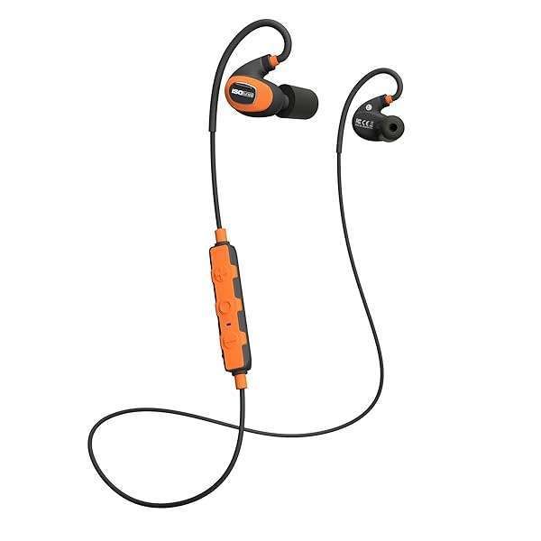 ISOtunes PRO 2.0 Bluetooth Earplug Headphones: 27 dB Noise Reduction, 16+ Hour Battery, OSHA Compliant Safety Orange