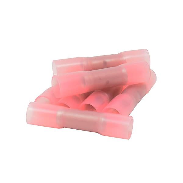 Buy Install Bay 8 Gauge Red Heat Shrink Butt Connectors - 25 Pack Waterproof Insulated Terminals for Automotive & Marine Use