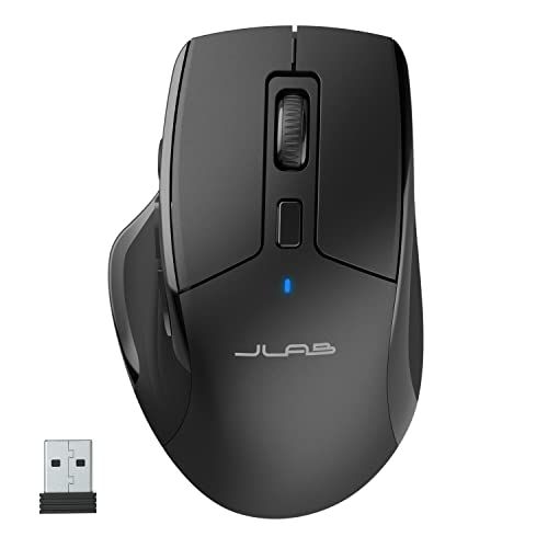 JLab JBuds Wireless Mouse: Bluetooth & USB, Multi-Device, Custom Profiles, Rechargeable - Perfect for Productivity!