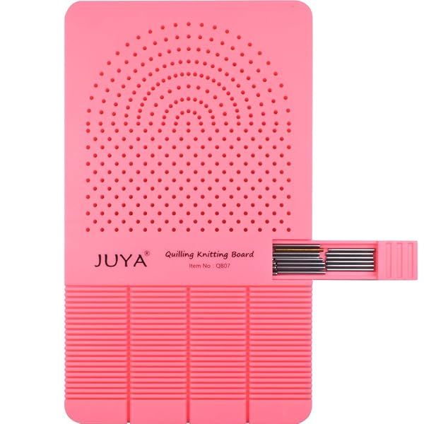 JUYA Quilling Knitting Board with Storage - 2-in-1 Functionality in Pink for Easy Crafting