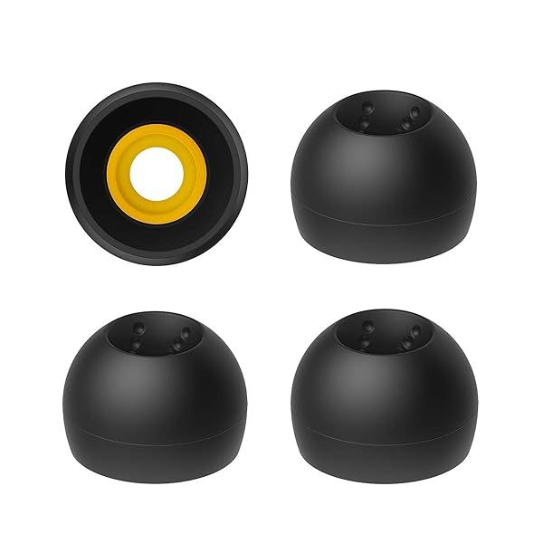 JVC EP-FX10 Spiral Dot Earpieces - Set of 4 Eartips (Small to Large) for JVC Models - Black