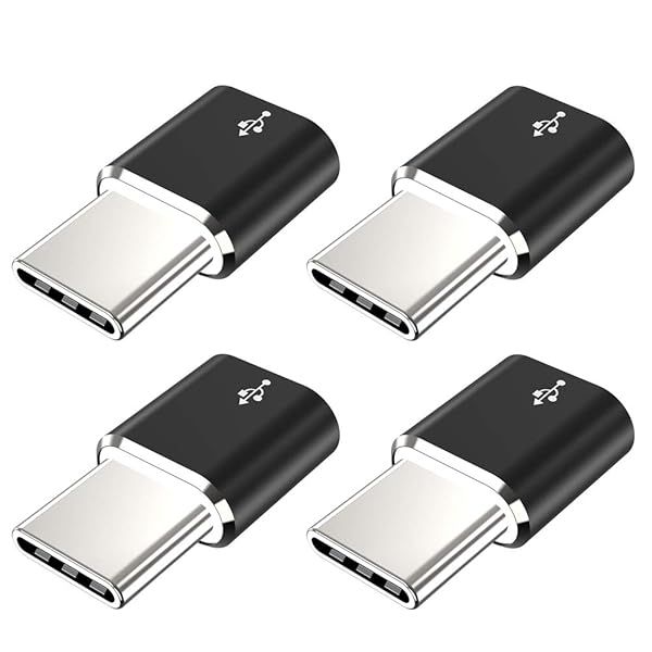 JXMOX USB Type C Adapter 4-Pack: Fast Charging for Samsung Galaxy S20, S10, Note 9 & More - Micro USB to USB C Connector
