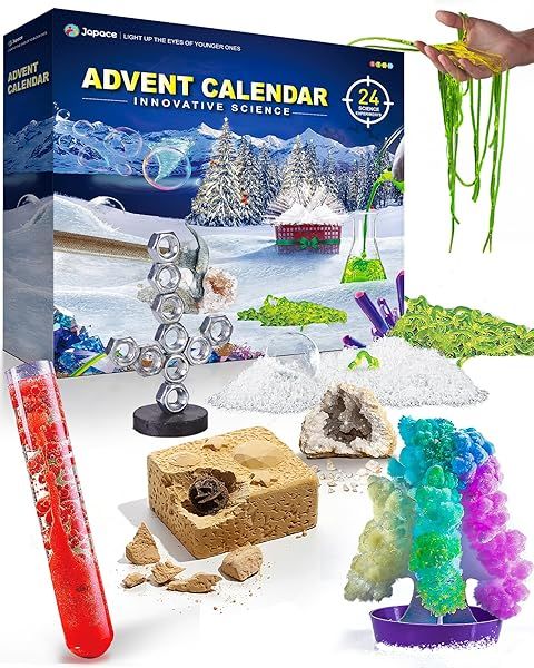 Japace Science Advent Calendar 2024: 24 Fun STEM Experiments for Kids 4-12 - Perfect Christmas Countdown Gift!