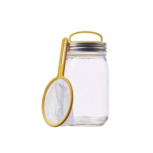 Jarware Firefly Catcher Kit for Regular Mouth Mason Jars - Bright Yellow Design