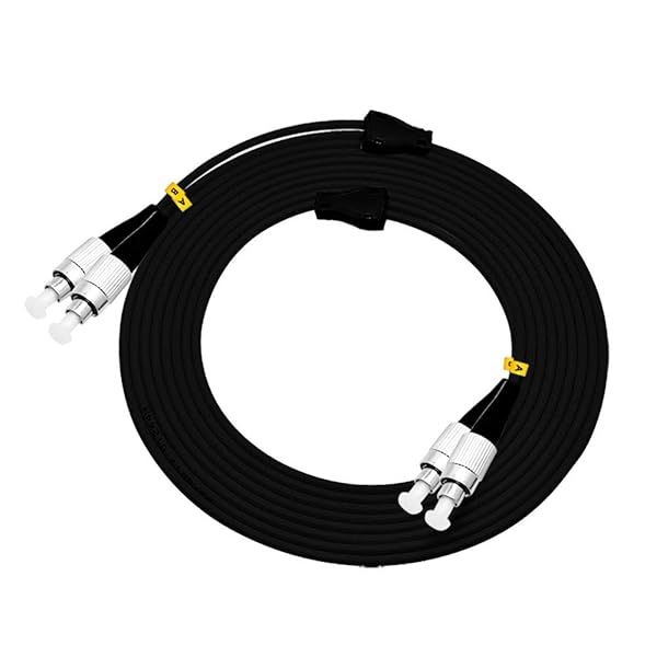 Jeirdus 5M FC to FC Outdoor Armored Duplex 9/125 SM Fiber Optic Cable Jumper - High-Quality 16ft Singlemode Patch Cord