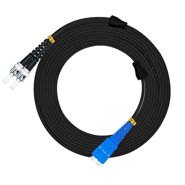 Jeirdus 5M SC to ST Outdoor Armored Duplex Fiber Optic Cable Jumper - 9/125 SM, 16ft Optical Patch Cord