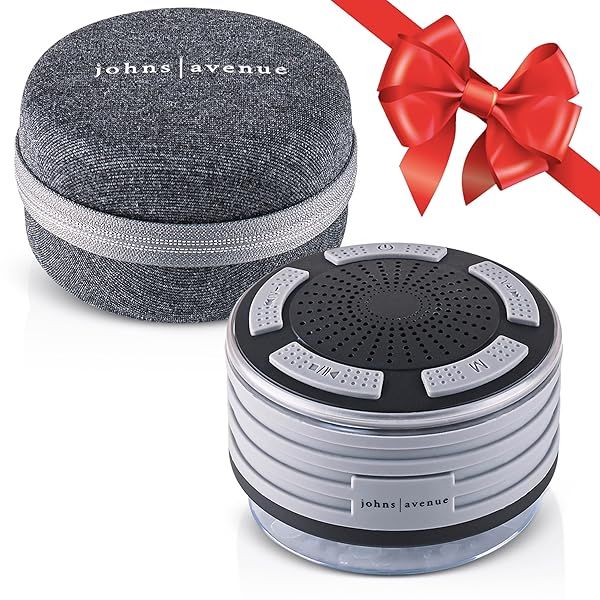 Johns Avenue Bluetooth Shower Speaker 5.0 - Waterproof, Easy Pairing & Travel Case - Perfect for Music Anywhere!